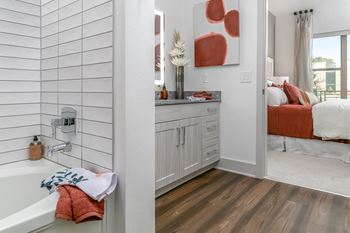 Serene bathrooms with spa-like soaking tubs